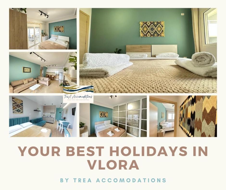 Trea Accomodations - On Private Beach With Sunbed & Umbrella Vlorë Exteriör bild